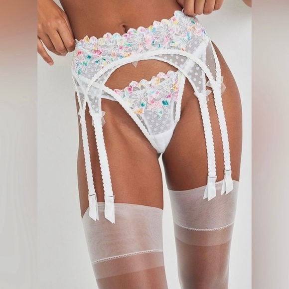 For Love and Lemons Outline Floral Thong Panty Size XXSmall - Picture 1 of 9